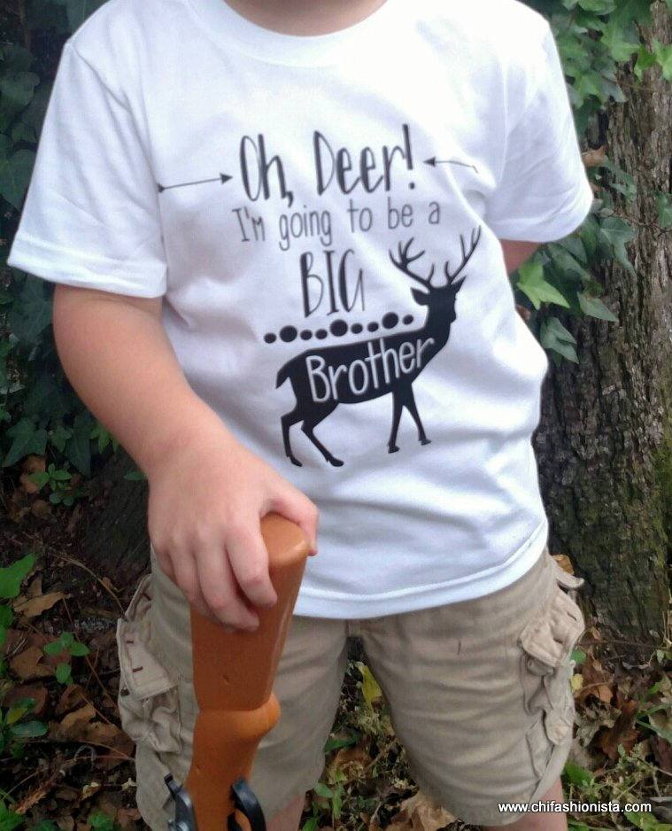 Baby Announcement Big Brother T Shirts For Kids Oh Deer, I'm Going
