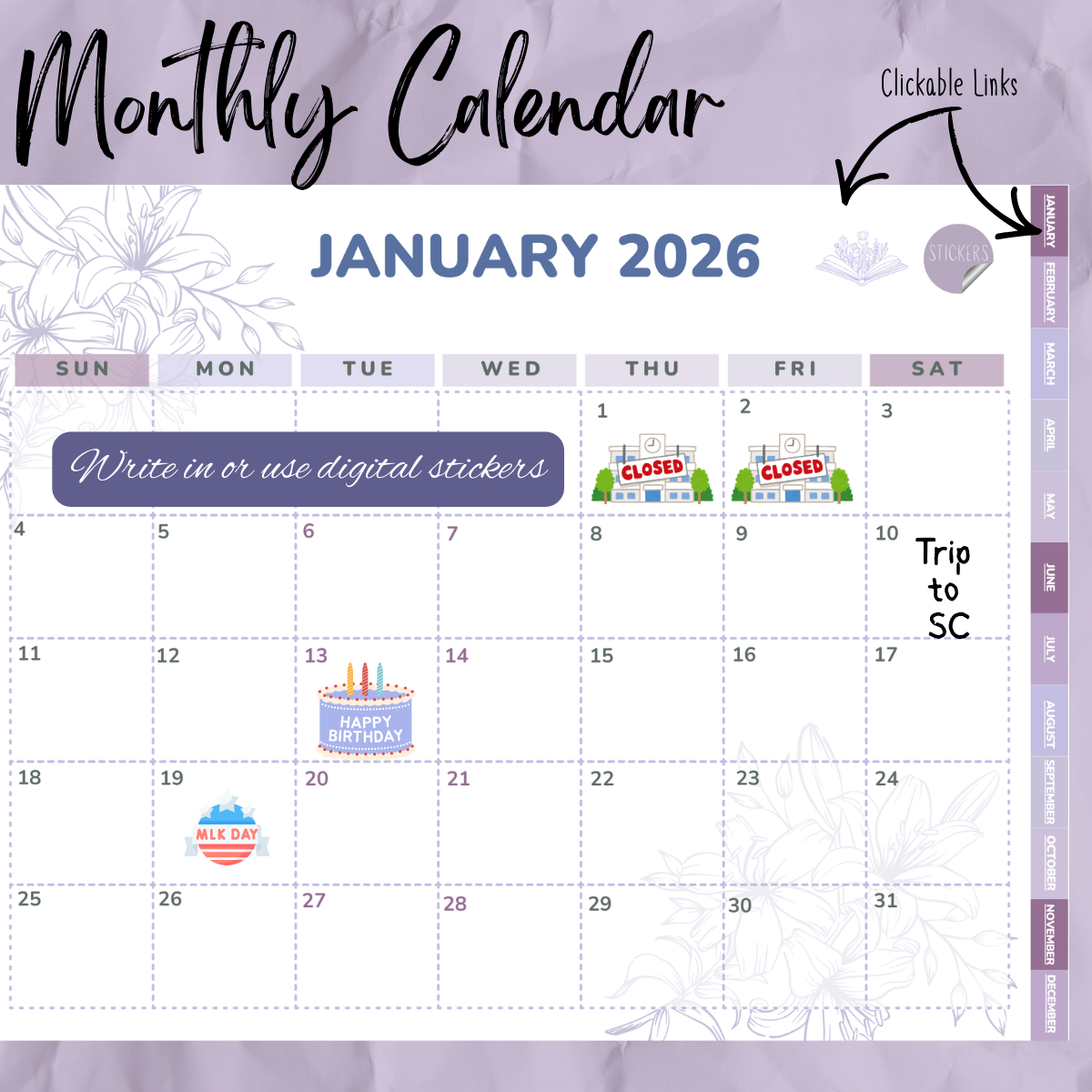 2026 Daily Digital Planner | ADHD Planner | All-In-One Digital Planner and Journal | iPad Planner for GoodNotes