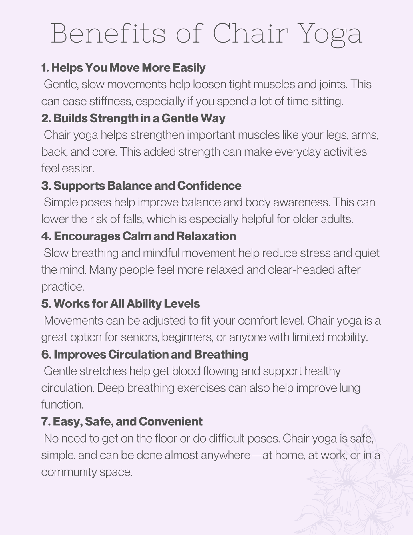 7 Benefits of Chair yoga