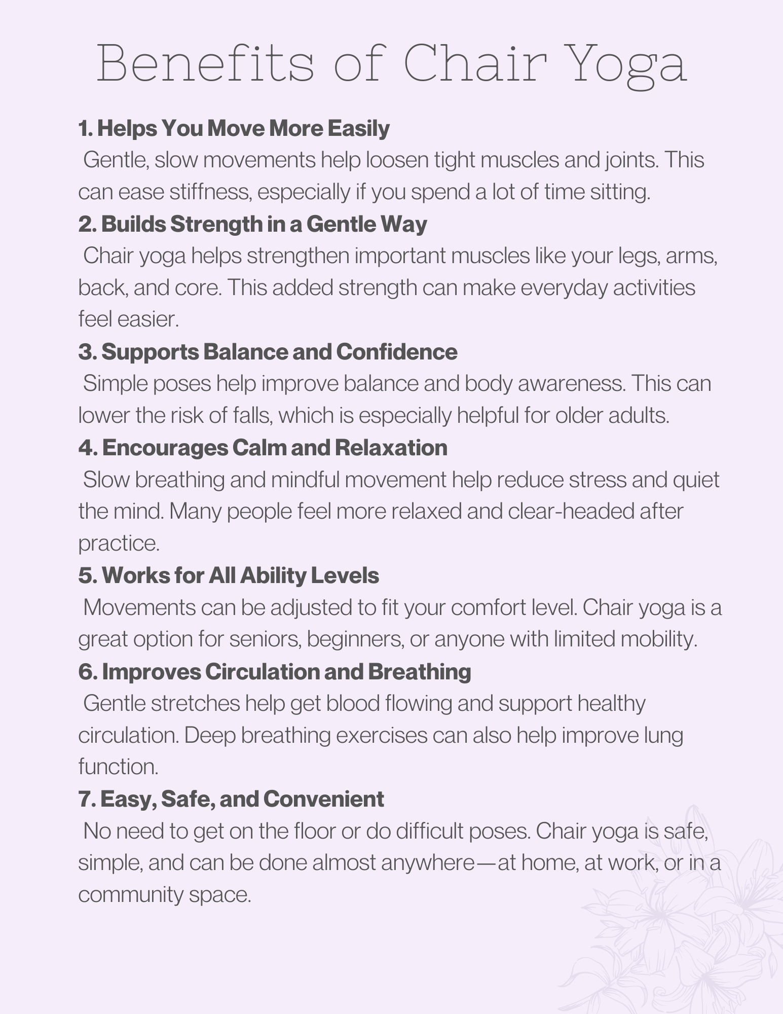 7 Benefits of Chair yoga