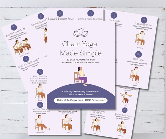 Chair yoga made simple  pages of a yoga book