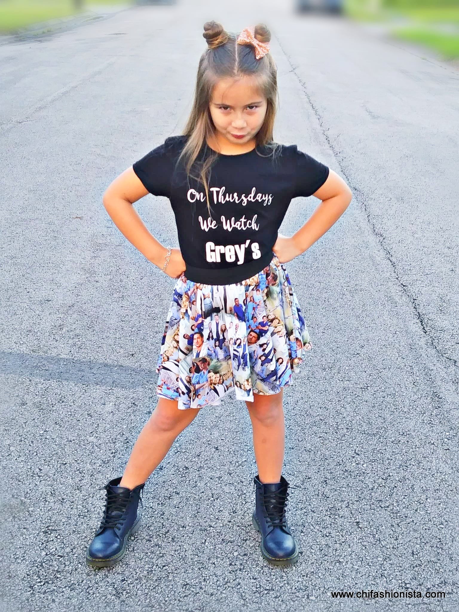 Handcrafted Children's Clothing, Clothing for Children and Parents, On Thursday's We Watch Grey's Shirt, chi-fashionista