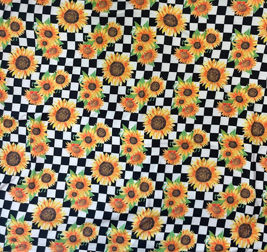 Sunflowers on BW Checkered