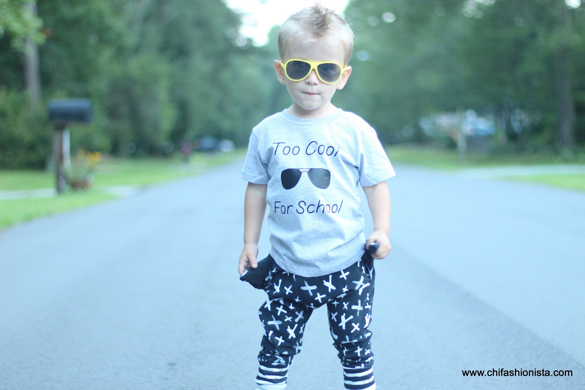 Handcrafted Children's Clothing, Clothing for Children and Parents, Too Cool for School T-Shirt, chi-fashionista