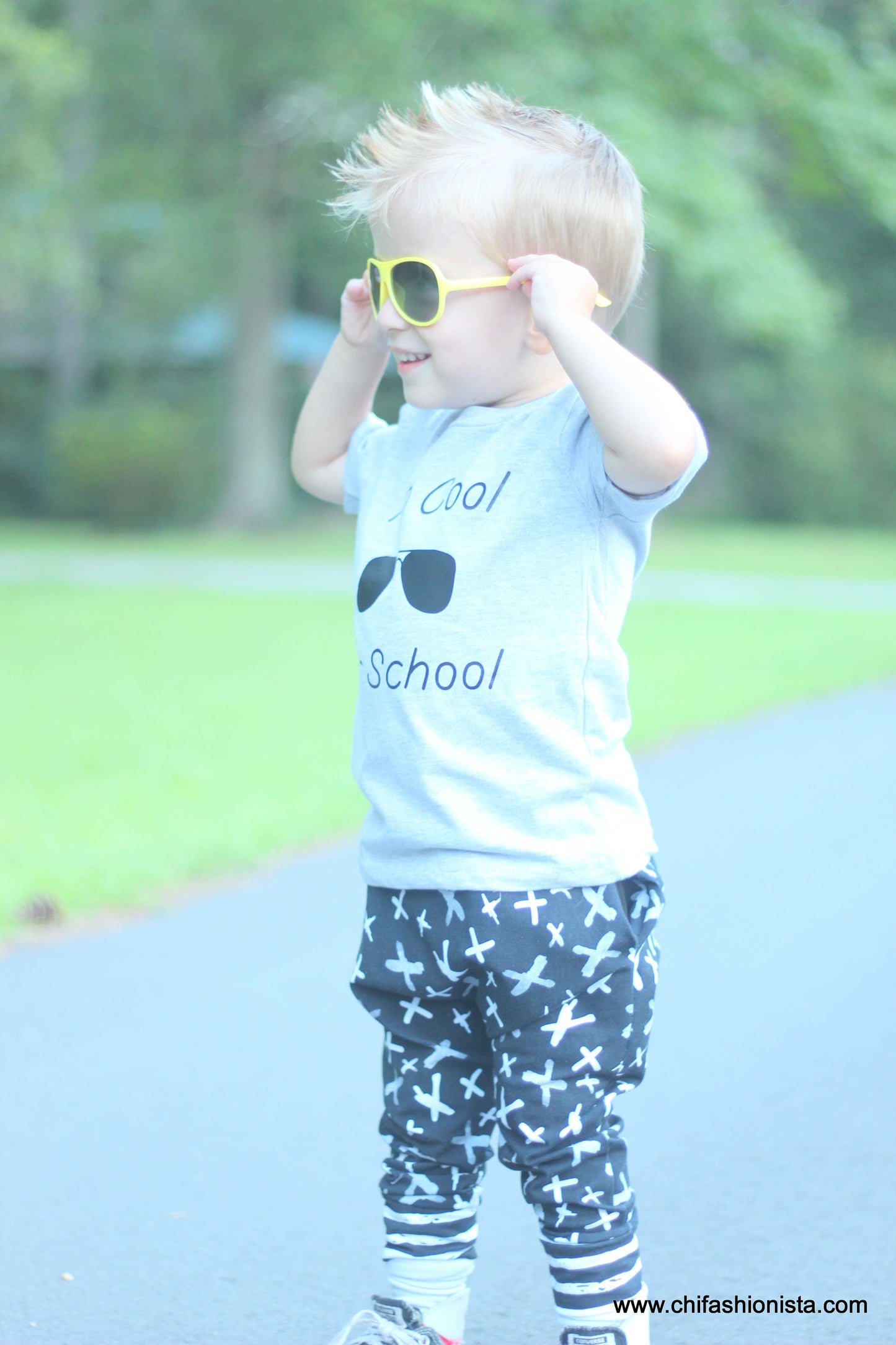 Handcrafted Children's Clothing, Clothing for Children and Parents, Too Cool for School T-Shirt, chi-fashionista