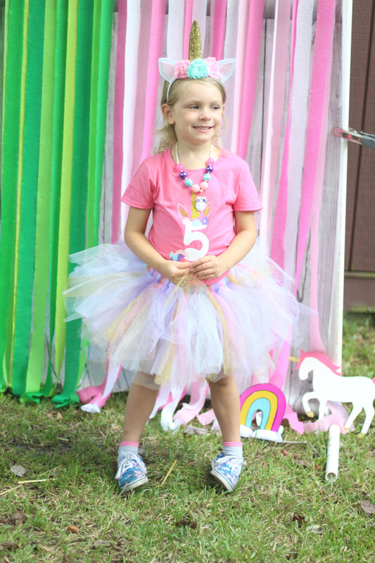 Unicorn Birthday Shirt-Five