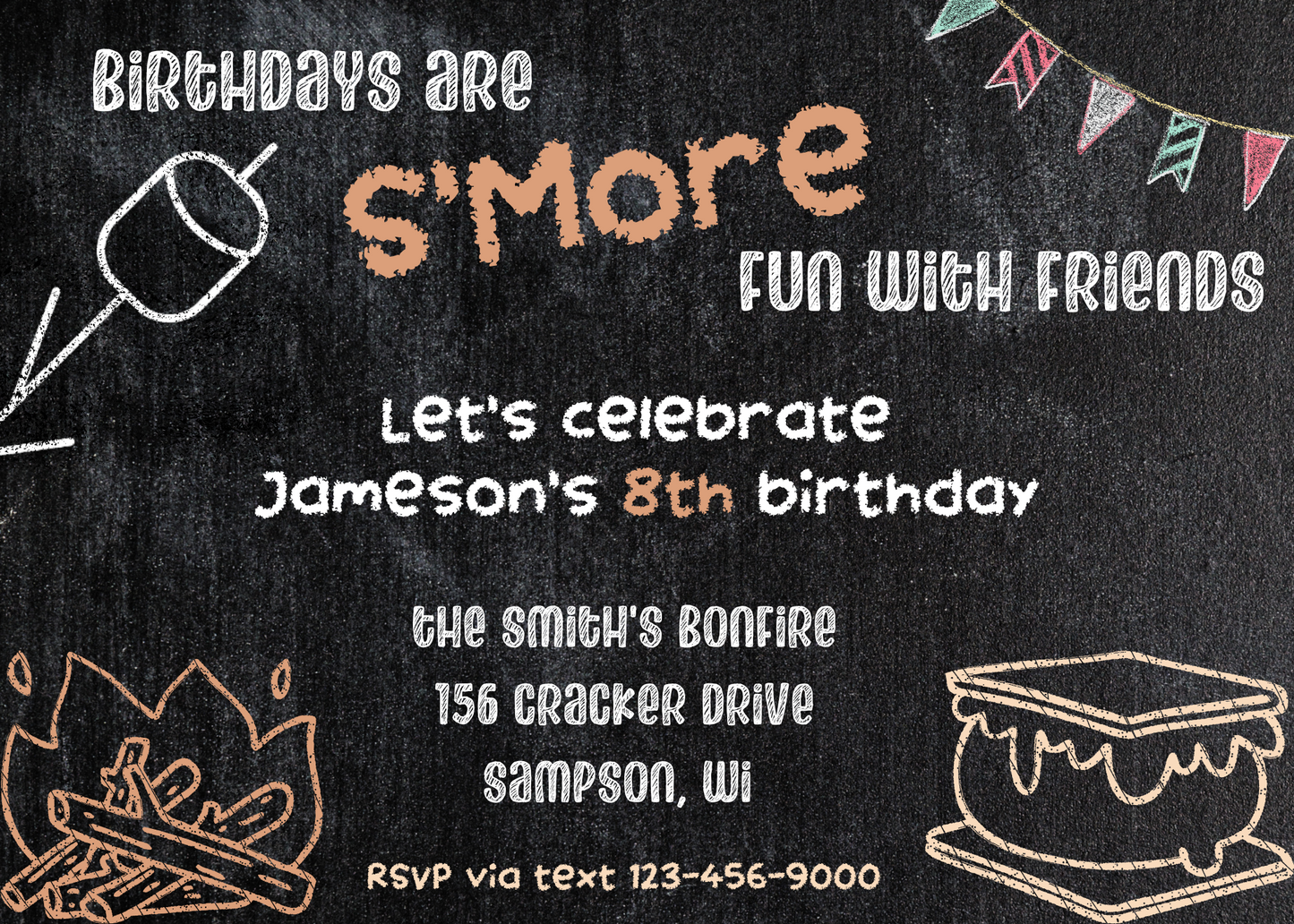 S'Mores Birthday Party Invitation Templates