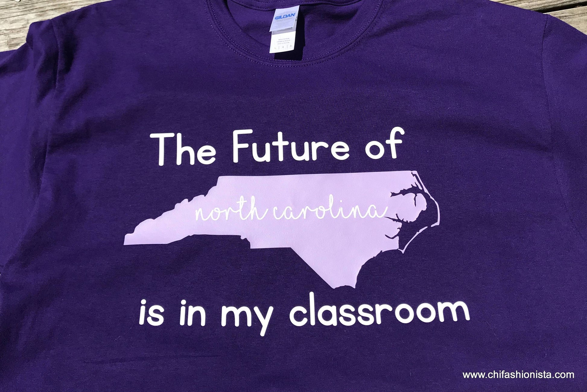 Handcrafted Children's Clothing, Clothing for Children and Parents, North Carolina Teacher- Future of North Carolina is in my Classroom Shirt - Teacher Gifts, chi-fashionista