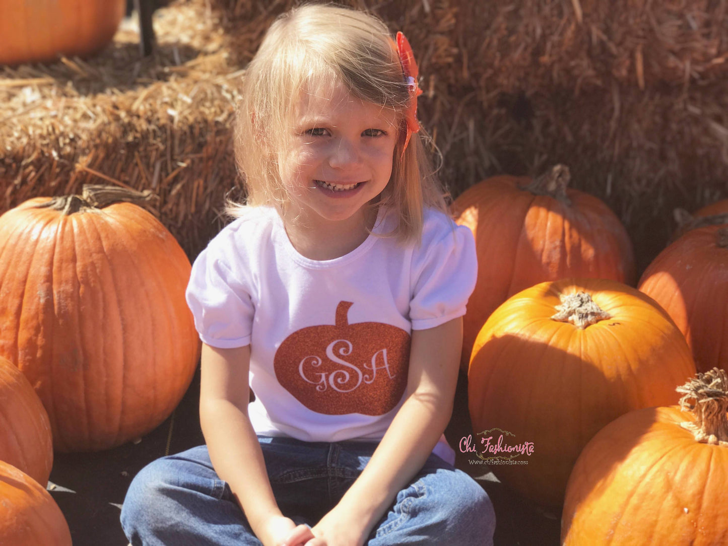 Handcrafted Children's Clothing, Clothing for Children and Parents, Monogrammed Pumpkin Shirt, chi-fashionista