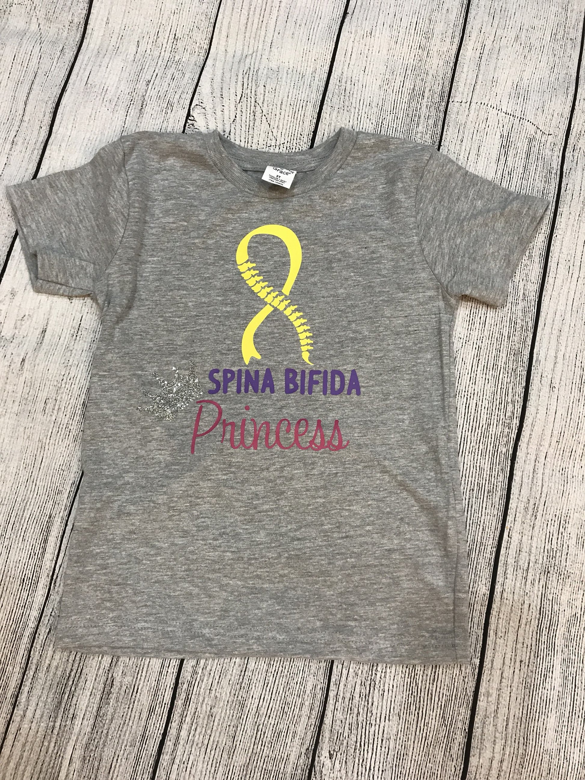 Handcrafted Children's Clothing, Clothing for Children and Parents, Spina Bifida Princess- Spina Bifida Awareness Shirt, chi-fashionista