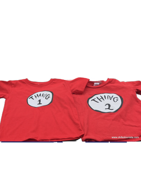 Thing 1 & Thing 2 Tees -Suess Inspired